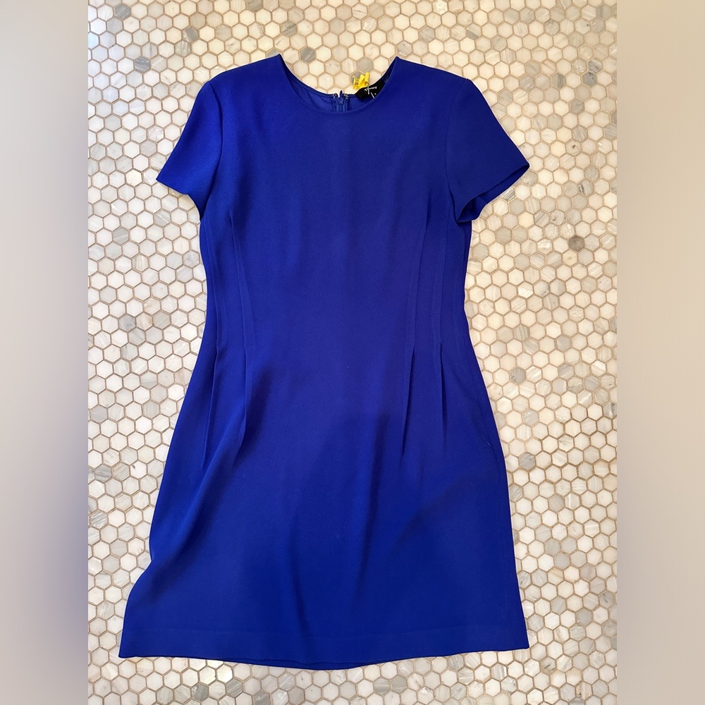 Blue short sleeve theory shift dress